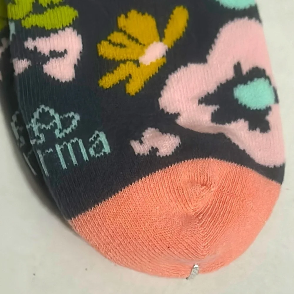 Karma Women's Floral Socks - Navy OSFM